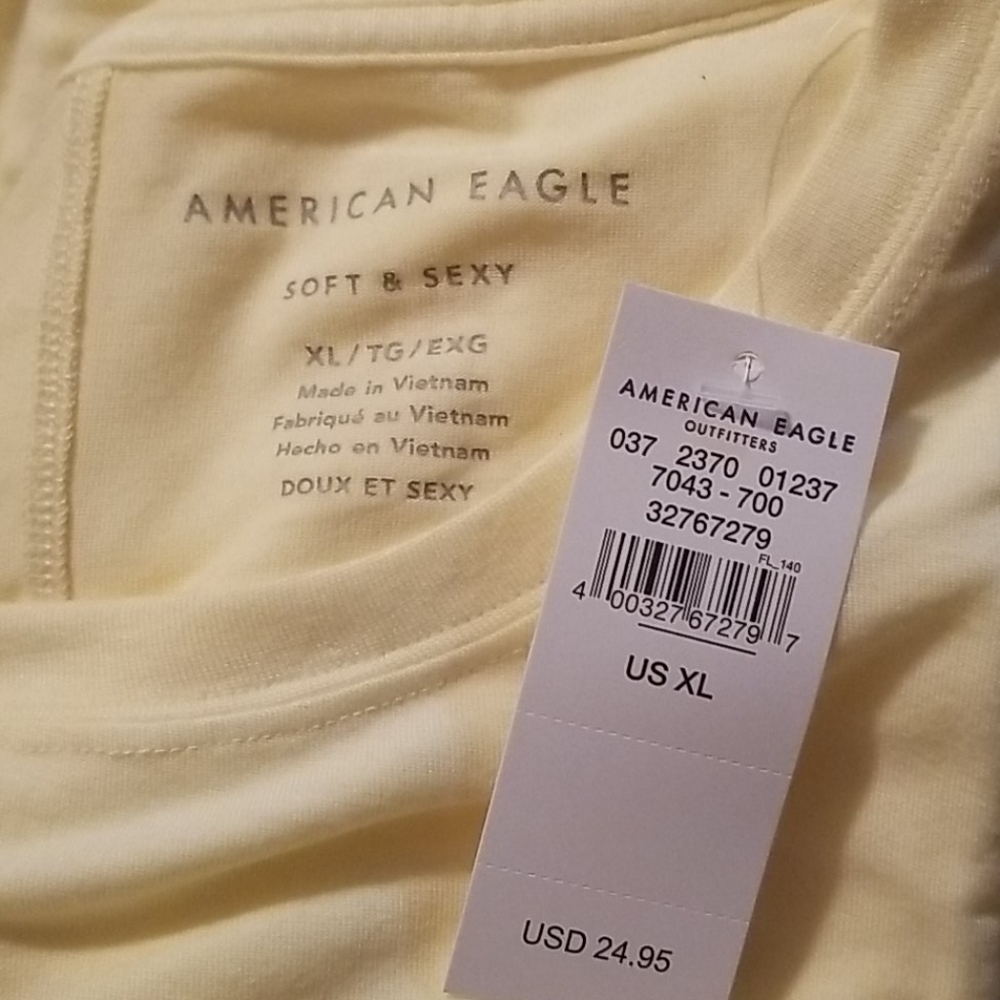 🧡AMERICAN EAGLEPleated Crew Neck T-Shirt - Picture 5 of 6